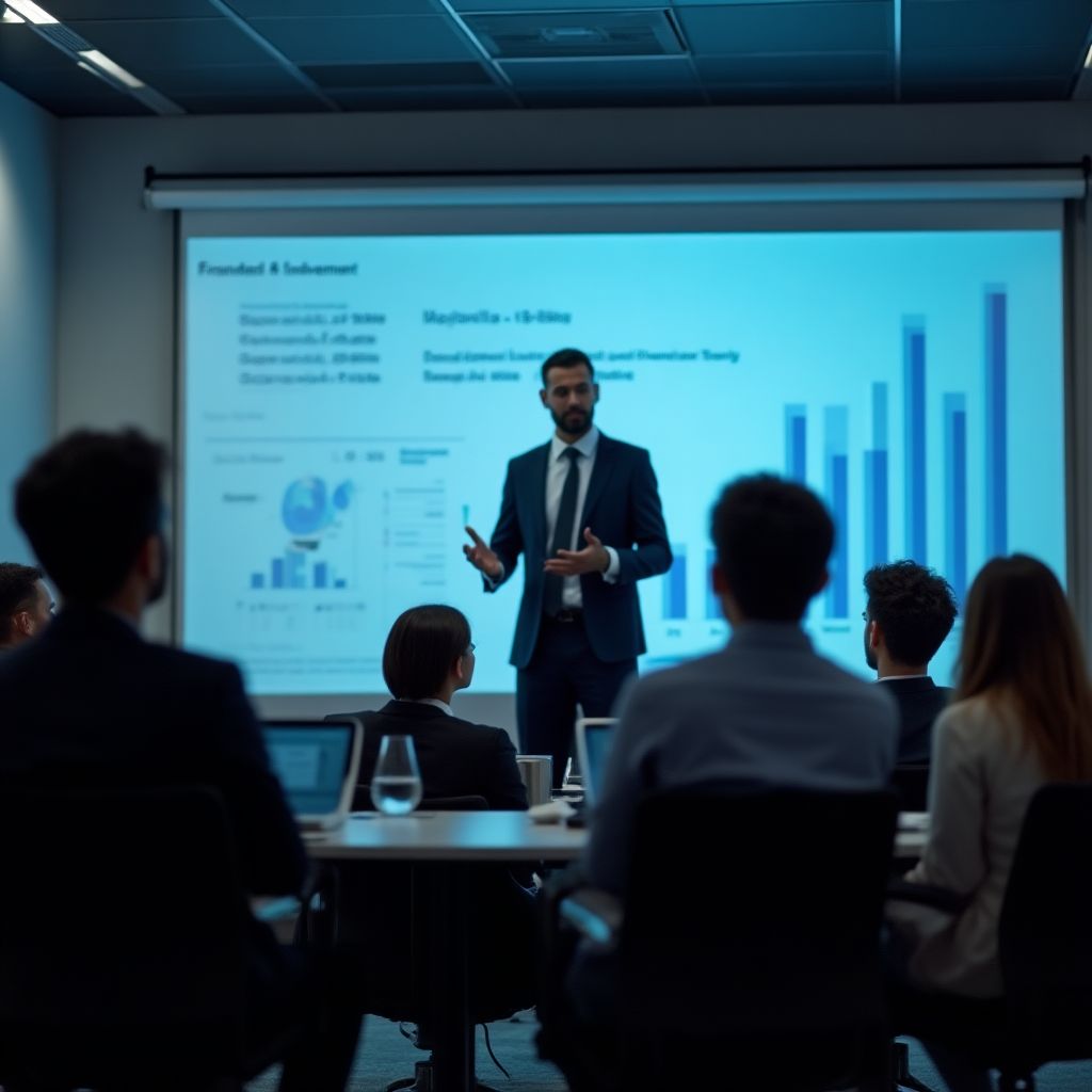 Guest speaker presenting at a financial seminar